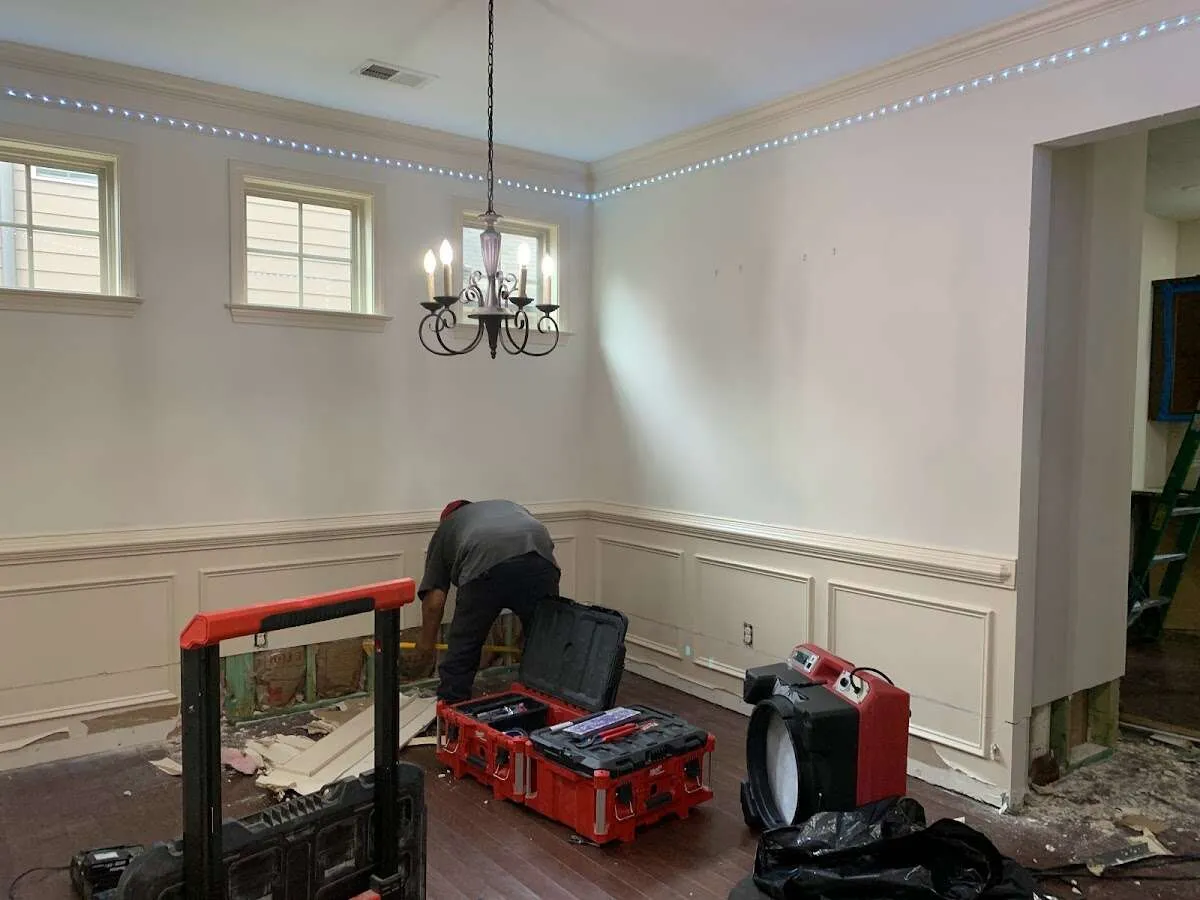 Restoration technician with professional equipment in Sausalito