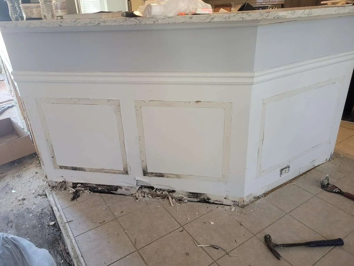 Water damage and mold on kitchen during Mold Inspection & Testing in Sausalito